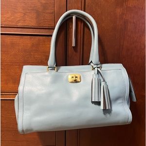 Coach Ocean Blue Handbag with tassels